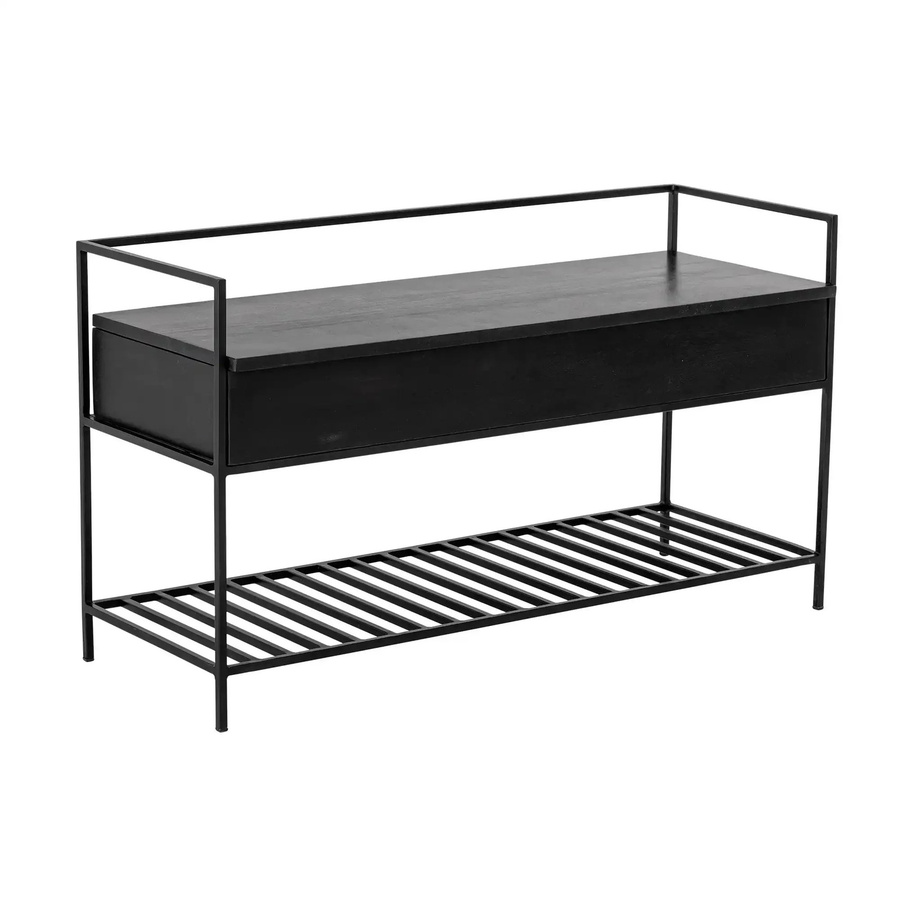 Bloomingville Bank Abelone aus Mangoholz in Schwarz, Breite: 102 cm, Höhe: 40 cm, Tiefe: 58 cm - Bild 1