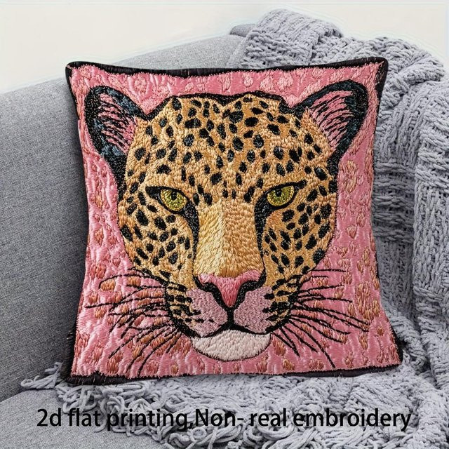 VIKAMA Kissenbezug mit Rosa Leopardendruck, doppelseitig bedruckt, B/H: 40 x 40 cm - Bild 1
