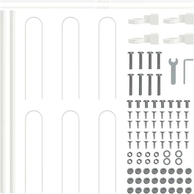 vidaXL Gartenzaun aus pulverbeschichtetem Stahl in Weiß, Höhe: 170 cm, Breite: 60 cm - Bild 1
