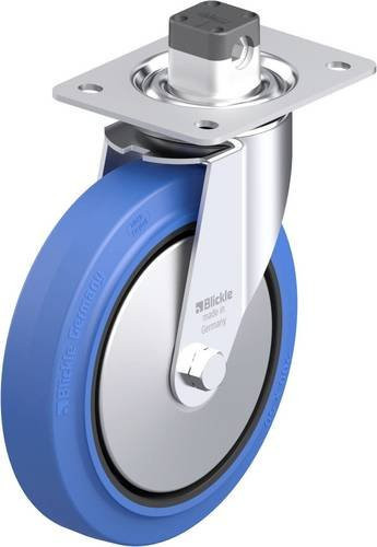 Blickle Stahlblech-Lenkrolle LE-POEV 200KAD-CS11-SB-FA in Schwarz-Blau mit 200 mm Rad-Durchmesser und 300 kg Tragfähigkeit - Bild 1