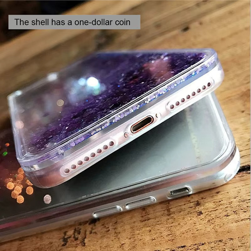 Nephy Handyhülle mit Herz und Sternen Glitter in Lila für iPhone 15 14 13 12 11 Pro Max XS XR SE mit dynamischem Flüssigkeits-Effekt - Bild 3