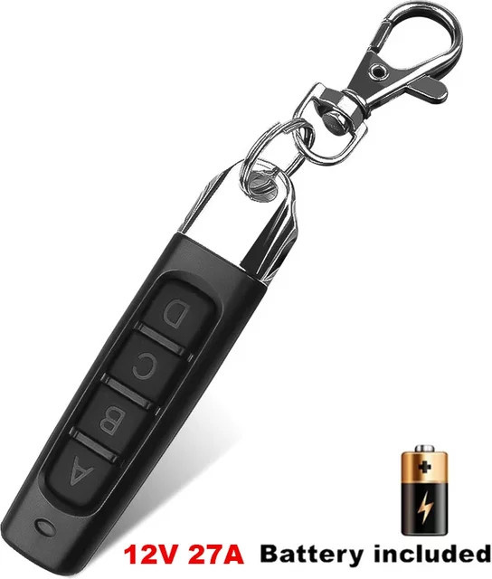 433-MHz-Fernbedienung mit automatischer Kopierfunktion für elektrische Garagentoröffner, kompatibel mit 433,92-MHz-Frequenzen, Farbe: Schwarz - Bild 1