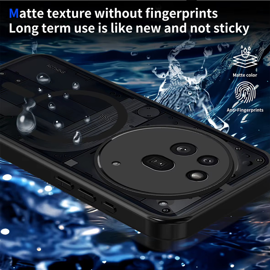 Ultradünne matte Magnethülle für Nothing Phone 3A 3APro 2A Plus und CMF Phone 2 Pro, stoßfeste transparente MagSafe Back Cover in Schwarz, Beige oder Transparent - Bild 2