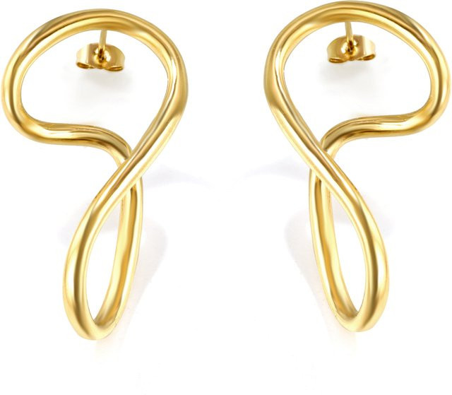 LUXUSTEEL Nischenohrringe, Edelstahl, 18 Karat Vergoldung, Damen, Vintage - Bild 1