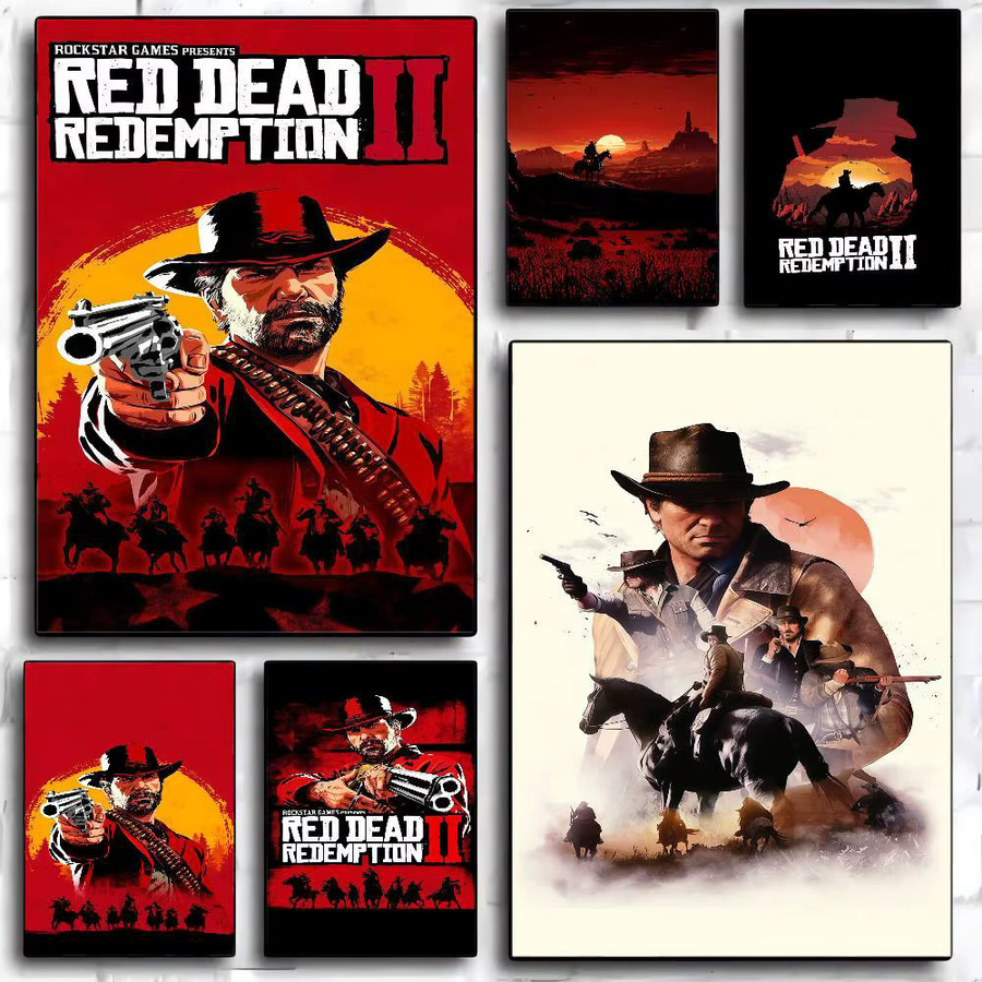 Red Dead Redemption 2 Vintage Poster Retro Wandkunst für dein Zuhause - Bild 2
