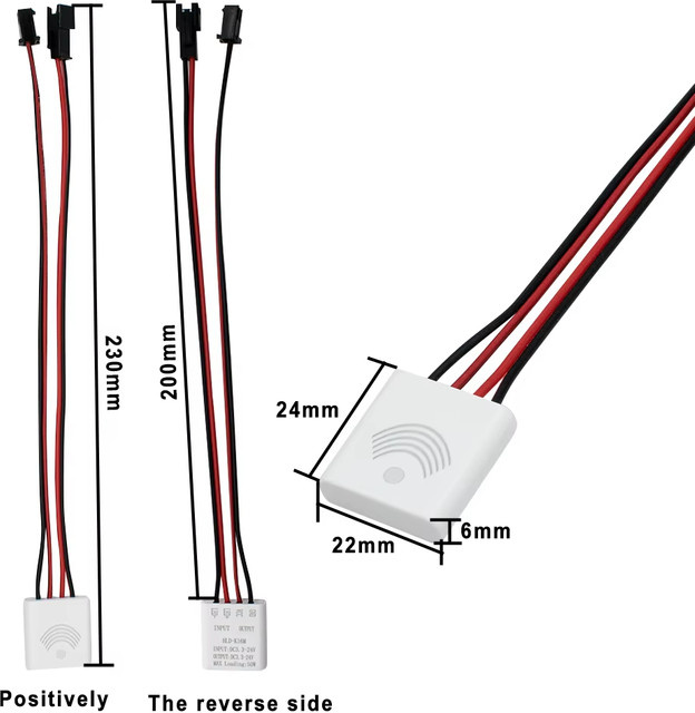10er Set Scimagic-RC Mikrowellen-Bewegungssensor-Schalter, intelligenter Bewegungsmelder 5,8 GHz in Weiß, DC 3,3–24 V - Bild 1