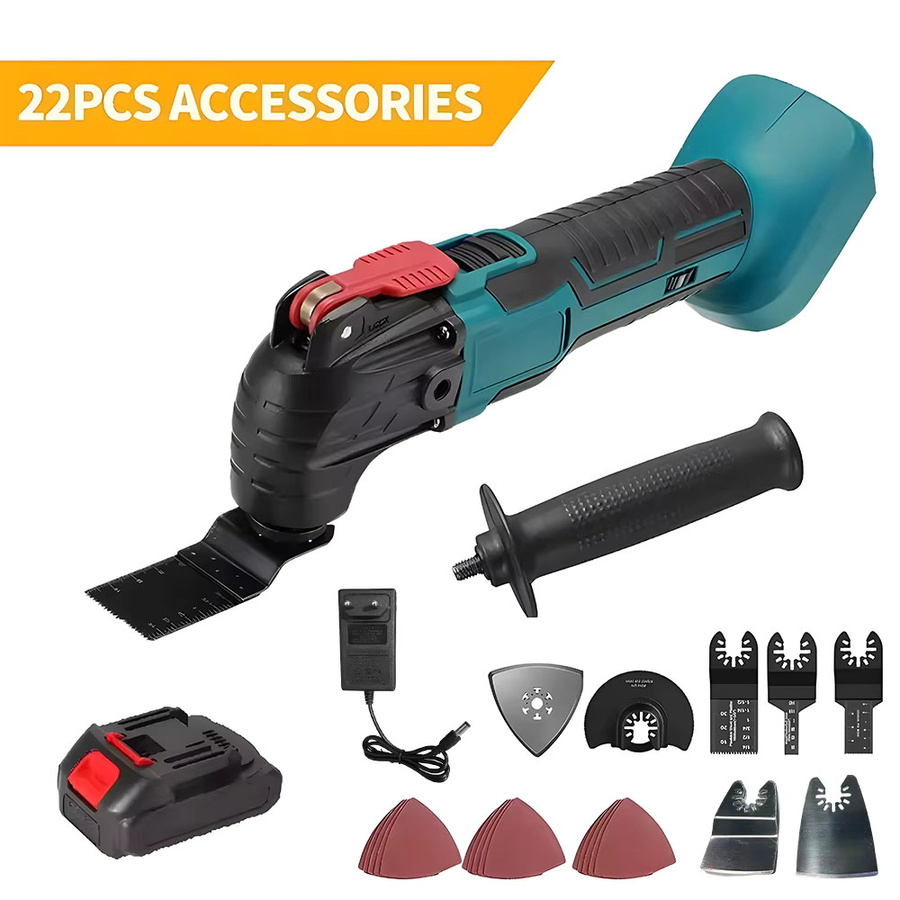Podofo Kabelloses Oszillierendes Multifunktionswerkzeug mit 20000 U/min, Bürstloser Multitool mit 6 Geschwindigkeiten und 4 Grad Schwingung, kompatibel mit Makita 18V Akku zum Schneiden, Schleifen, Schärfen und Schaben - Bild 6