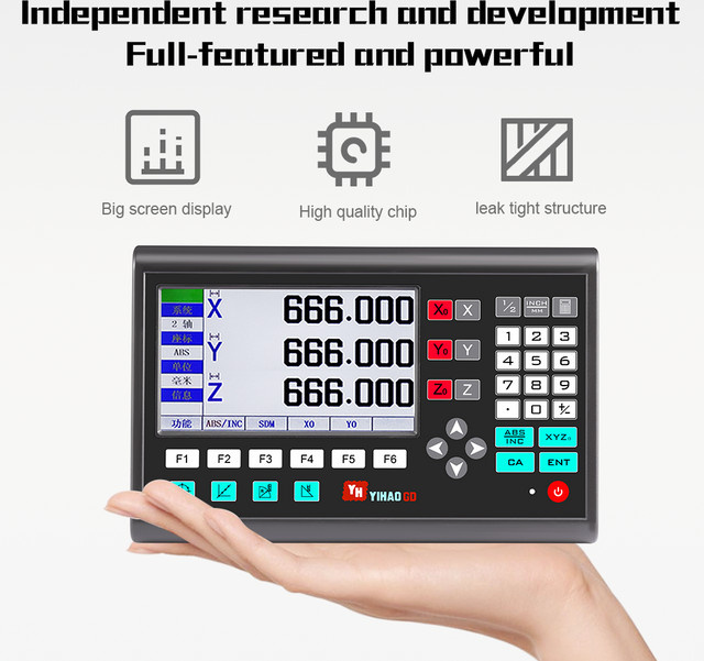 Bicenroce YH800-3 YH800-2 Digitales DRO Display mit 7 Zoll LCD-Bildschirm und TTL DB9 Anschluss in Schwarz - Bild 1
