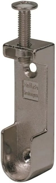 Hettich Rohrlager Bodenbefestigung aus vernickeltem Stahl in Silber mit Schraube, Durchmesser: 15 mm, 30 mm - Bild 1