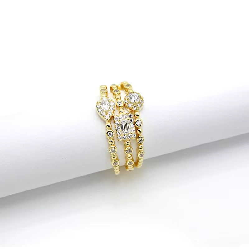ZHOUYANG Ring, Goldfarbe, Zirkonia, Kristall, Damen - Bild 4