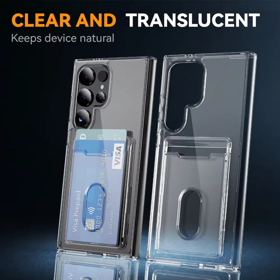 Transparente Samsung Galaxy Schutzhülle mit Kartenhalter für Galaxy S24 S23 S22 S21 Plus und Note 20 Ultra, stoßfeste Abdeckung - Bild 4