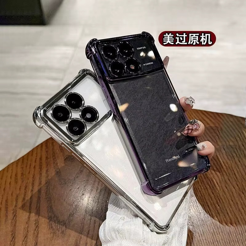 Transparente Schutzhülle für Xiaomi POCO F8 Ultra Pro und POCO F8 Pro mit magnetischer Rückseite und viereckigem Ständer in Silber - Bild 2