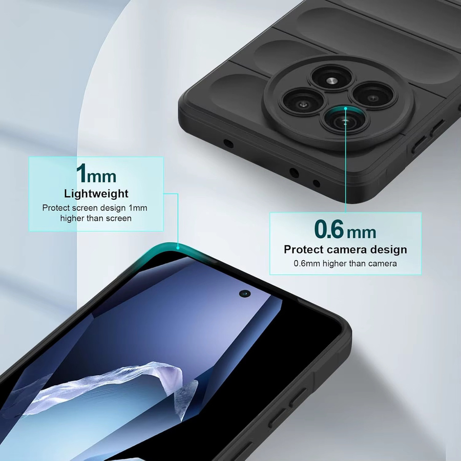 Luxus AirBag Rüstung Silikon Schutzhülle für OnePlus 13 12 11 10 Pro Nord 4 in Schwarz oder Grau - Bild 2