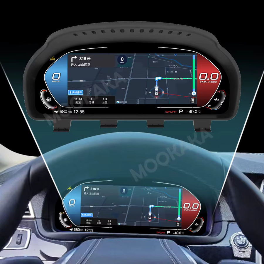 Aotsr Digitales Auto-Cluster für BMW 6er F06 F12 F13 (2011-2017) mit Carplay und Android Auto, LCD Dashboard Tacho Panel in Schwarz - Bild 3