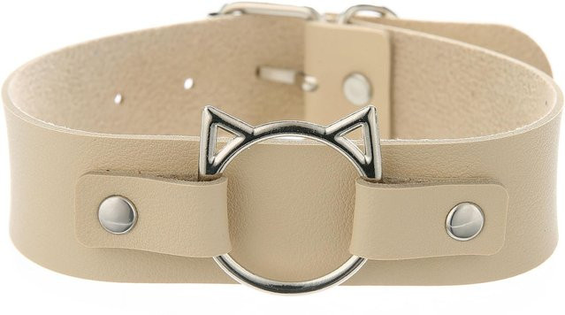 YIRAN Halskette Choker, Leder, Schwarz, Damen, Katzenkopf - Bild 1