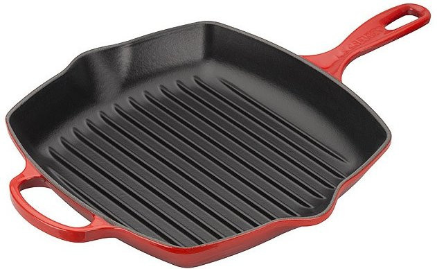 Le Creuset Grillpfanne Signature aus Gusseisen, quadratisch, Kirschrot, Durchmesser: 26 cm - Bild 1