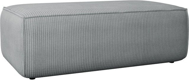 Sitzhocker Amelia Vente-unique in Hellgrau mit Cord-Bezug, Breite: 102 cm - Bild 1