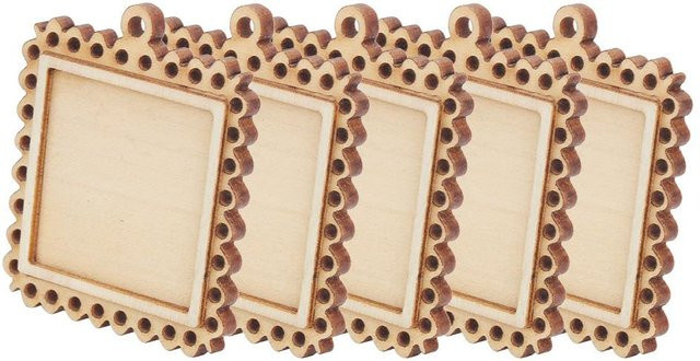 5 Stück Shoemst Holz-Rohlinge in Rechteckform für Prägung und Bastelarbeiten, beige - Bild 1