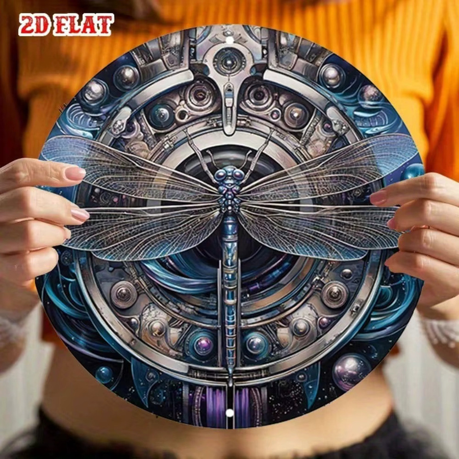 CIFBUY Steampunk Libelle Metallschild Vintage Wandkunst aus Aluminium in Multicolour - Bild 3