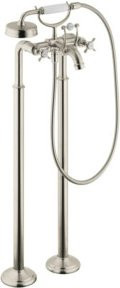 Hansgrohe Axor Montreux Zwei-Griff-Spültischarmatur Bodenmontage in gebürstetem Nickel - Bild 1