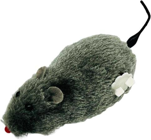 SZwatch Aufzieh-Maus, Katzenspielzeug, Realistische Fellmaus, dunkelgrau - Bild 1