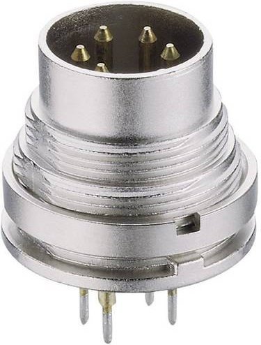 Lumberg SGR 50 DIN-Rundsteckverbinder Stecker vertikal, 5-polig, Silber - Bild 1