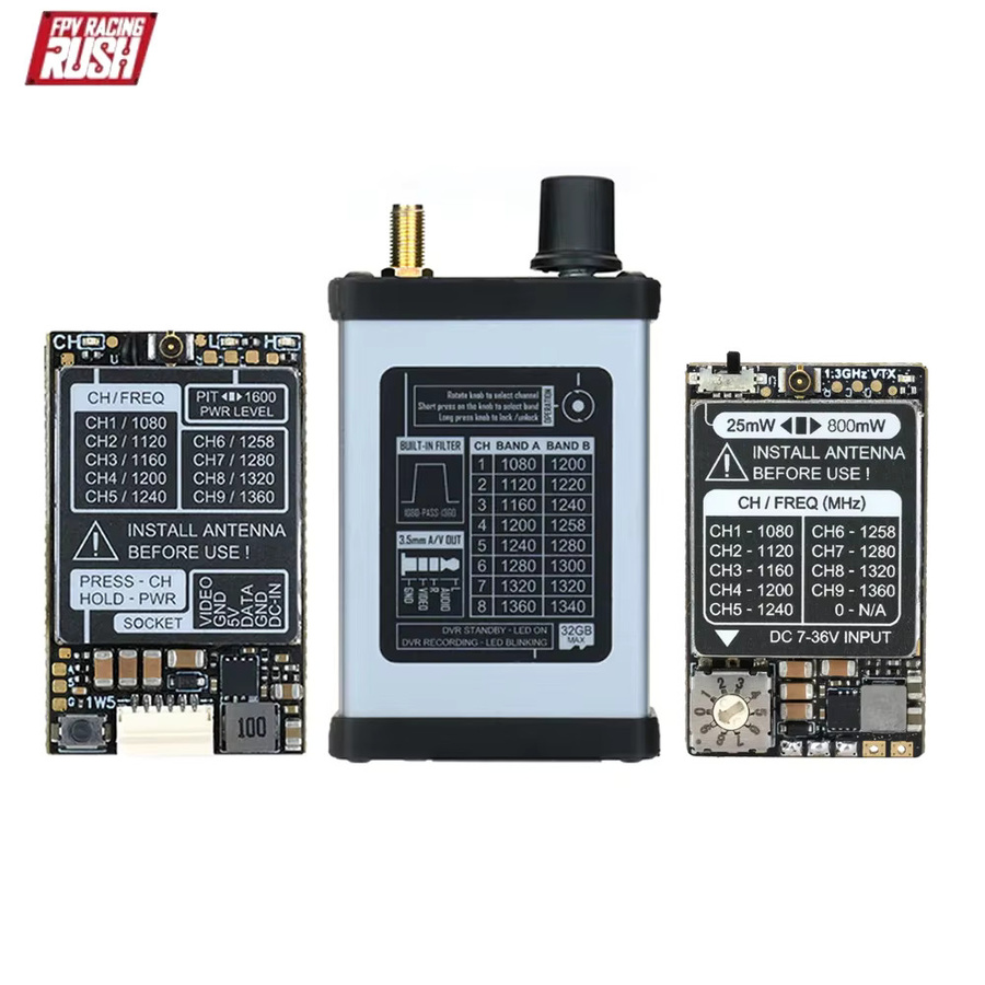 Rushfpv Video-Sender VTX 1.2G/1.3G mit 800mW/1.6W und 8CH in Schwarz - Bild 2
