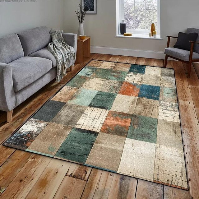 Karpetti Retro Geometrischer Teppich in Multicolour, Abstraktes Design, Rutschfest und Maschinengewebt, B: 120 cm, T: 160 cm - Bild 1