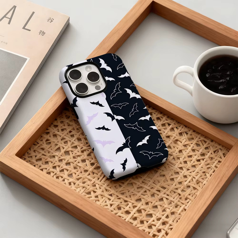 Handyhülle Halloween Bat Duality für iPhone 17 16 15 14 13 12 Pro Max Plus mit doppelschichtiger Rückseite in Multicolour von Potdemiel - Bild 3