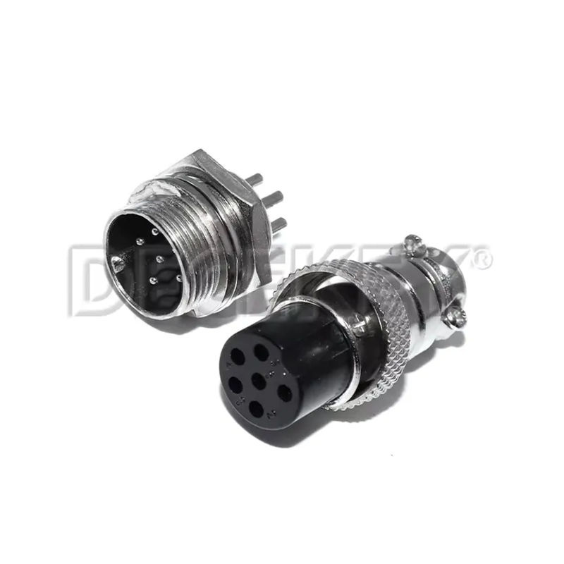 DECEKEY GX16 Metall-Rundsteckverbinder Set in Silber mit Buchse und Stecker für 2 bis 9 Pin Auswahl - Bild 2