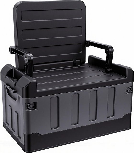 KaiSai Faltbare Campingbox mit Sitzfunktion, 60L Kapazität, Schwarz - Bild 1