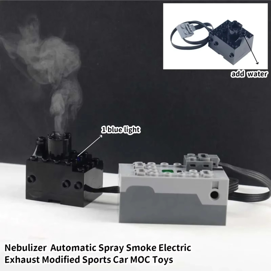 wishiot Elektrische Auspuff-Rauchspray-Teile, mit roten LED-Leuchten, Zubehör - Bild 3