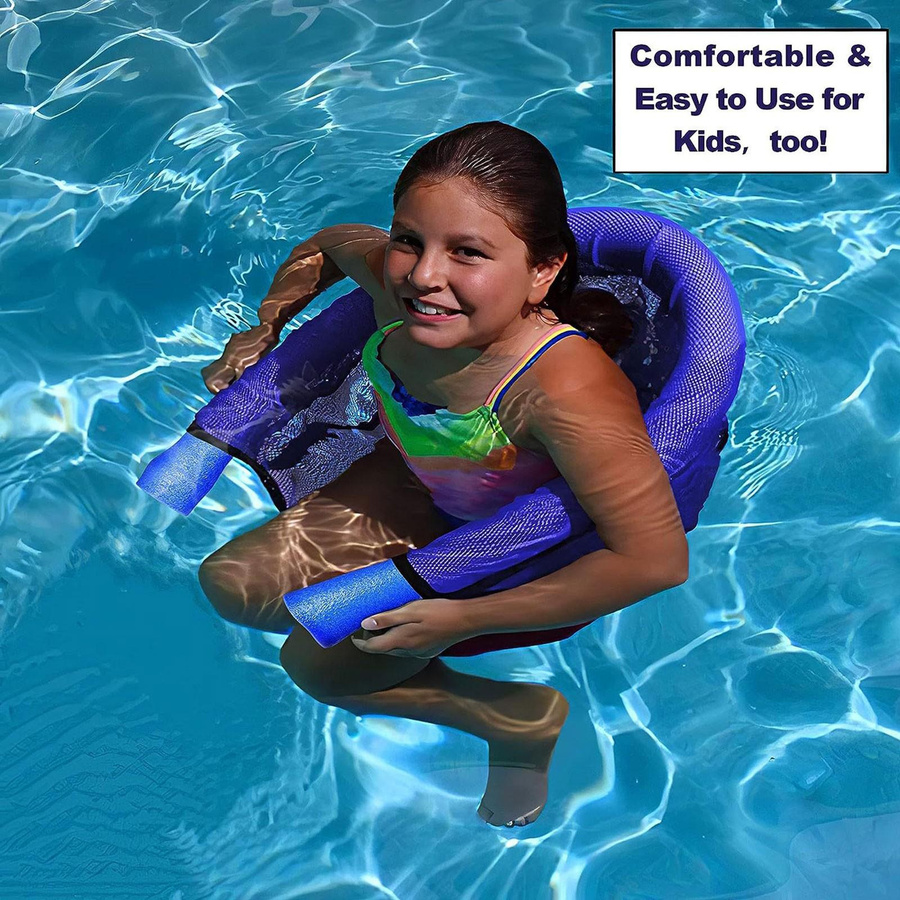 Poolseitige Schwimmstühle aus blauem Dacron-Netzstoff für Entspannung und Poolpartys - Bild 2