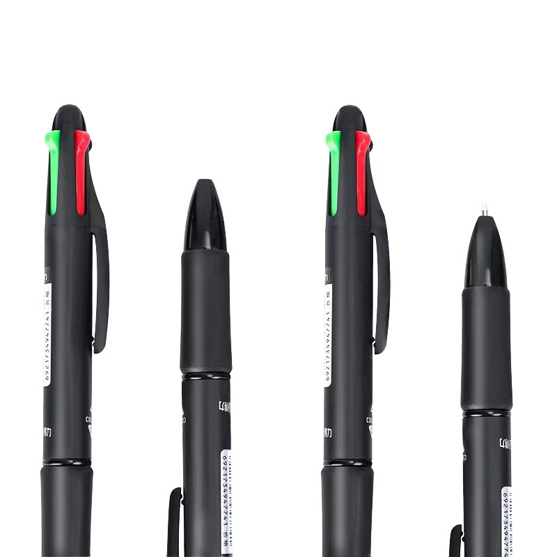 DELI 4-Farben-Kugelschreiber mit 0,7 mm Spitze in Blau, Schwarz, Rot und Grün - Bild 5