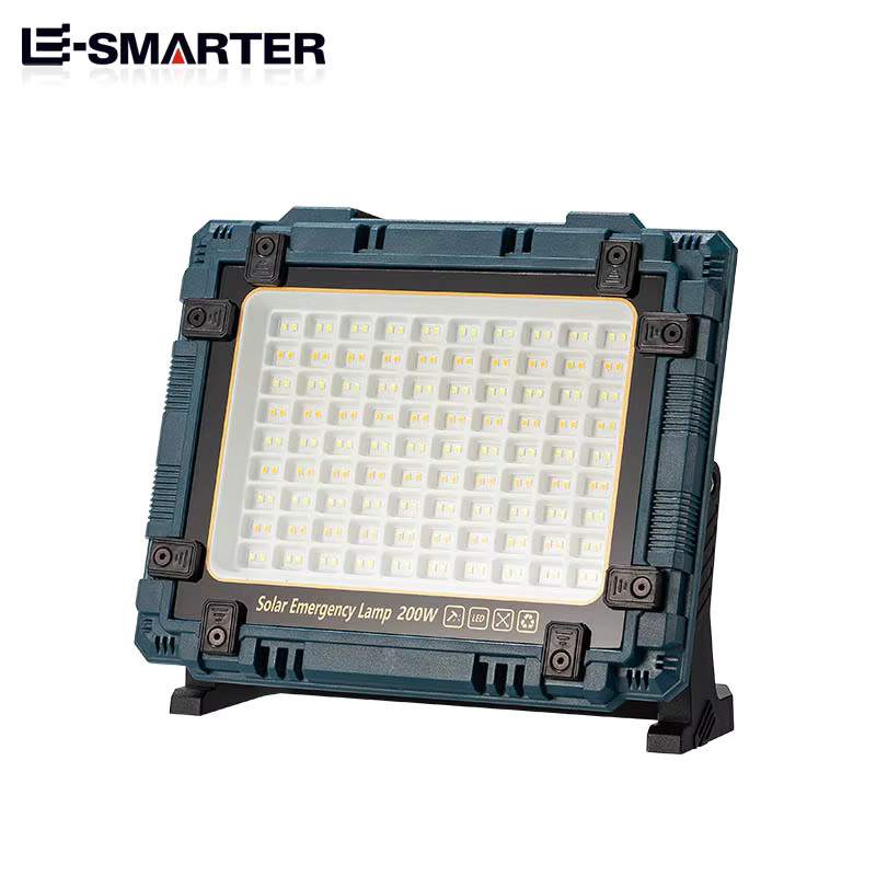 ESMARTER Solar LED Flutlicht IP66 wasserdicht, tragbarer Outdoor Reflektor für Garten und Arbeit, Schwarz - Bild 2