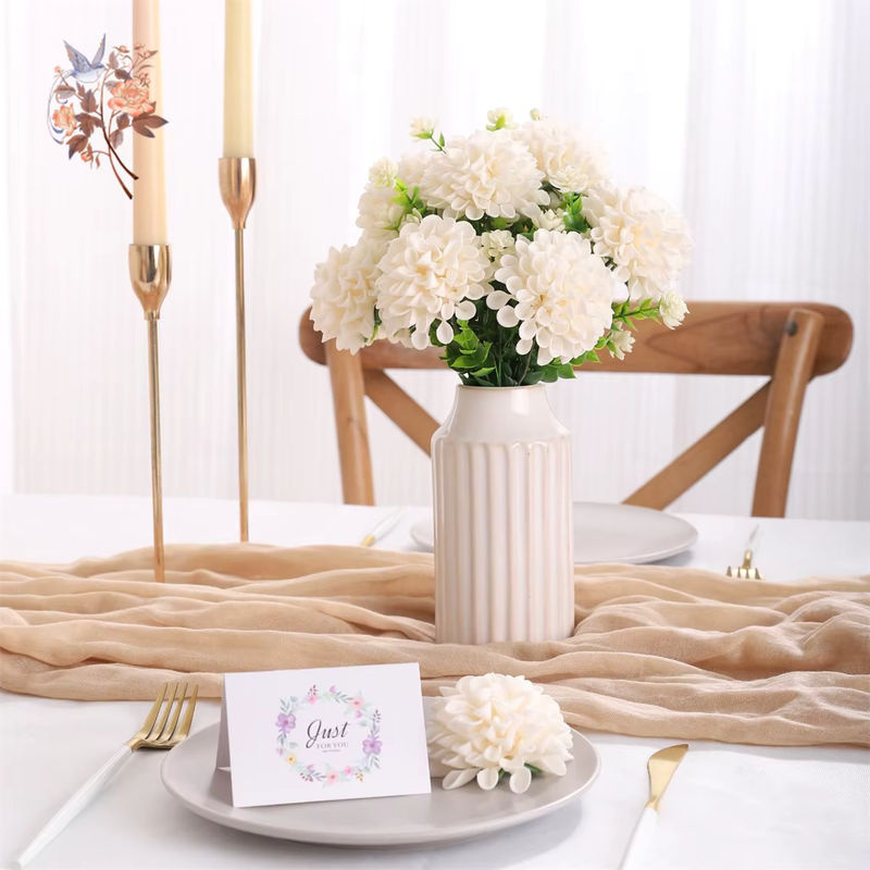 25 Stück künstliche Schaumstoff-Dahlien und Gänseblümchen mit Stiel in Pink und Weiß von YN HI FLOWER für - Bild 3