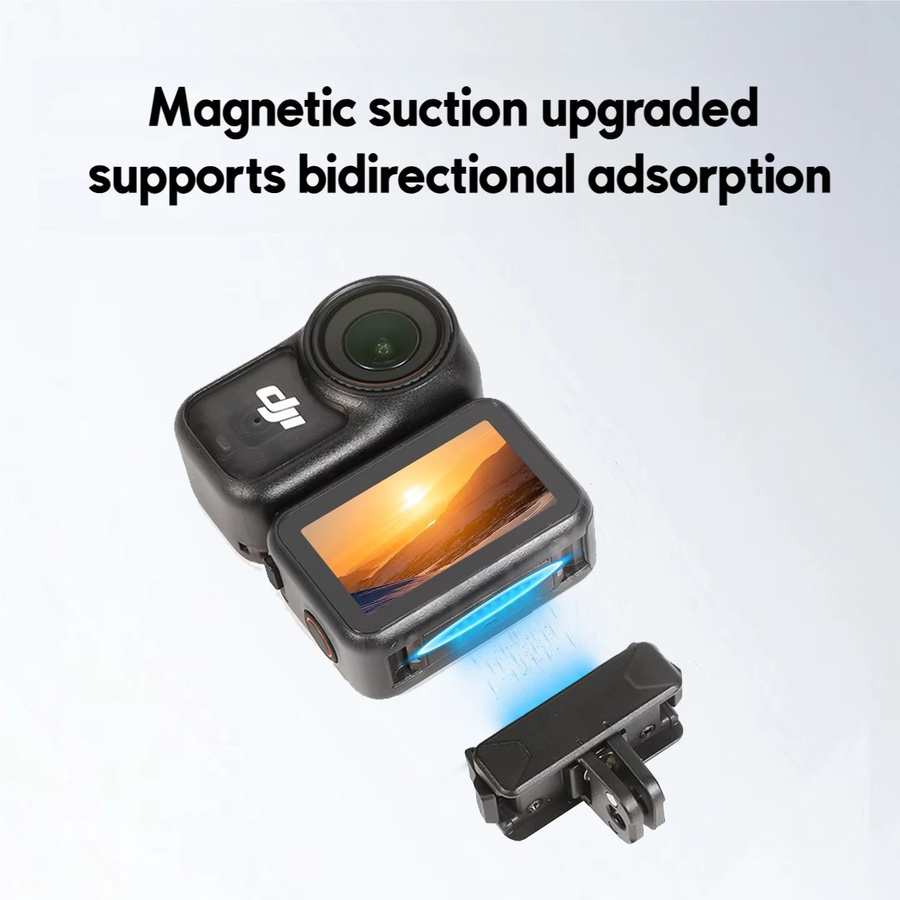 Ronkoen AZ-08 Magnetische Schnellverschlussbasis für DJI Osmo Nano und DJI Action6 in Schwarz mit zwei Klauen - Bild 2