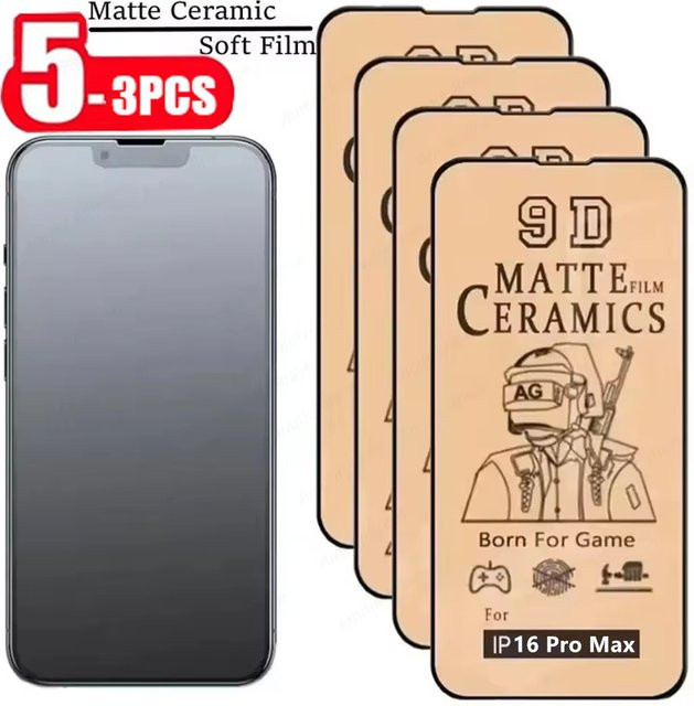 Bolomboy Matte Keramik-Displayschutzfolie für iPhone Modelle, Transparent, 3-5 Stück - Bild 1