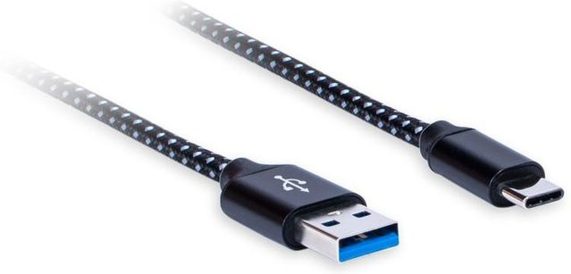 AQ Premium USB-C auf USB-A 3.0 Kabel, schwarz, Länge: 1,8 m - Bild 1