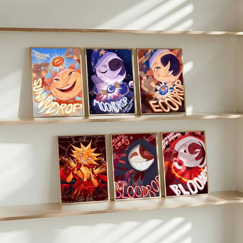 Anime Sundrop und Moondrop Wandaufkleber und Poster aus wasserfestem Papier, mehrfarbig, rechteckig - Bild 1