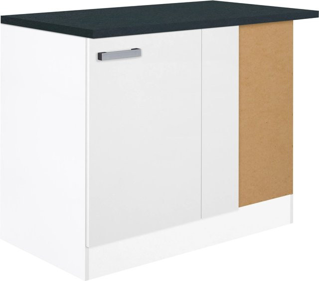 Optifit Küchen-Eck-Unterschrank Salo214 in Weiß mit matter Feinstruktur, B: 100 cm, H: 84,8 cm, T: 60 cm - Bild 1