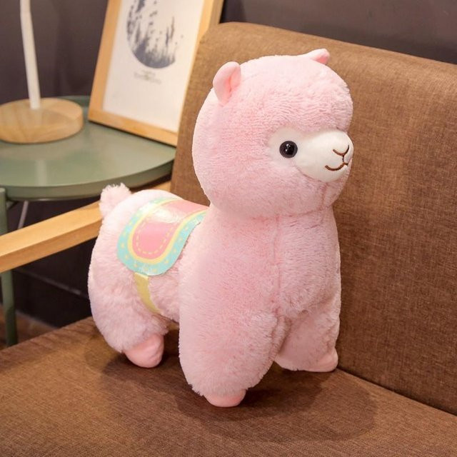 Yiran toy Alpaka Plüschtier, mit Sattel, 35cm, Rosa / Pink - Bild 1