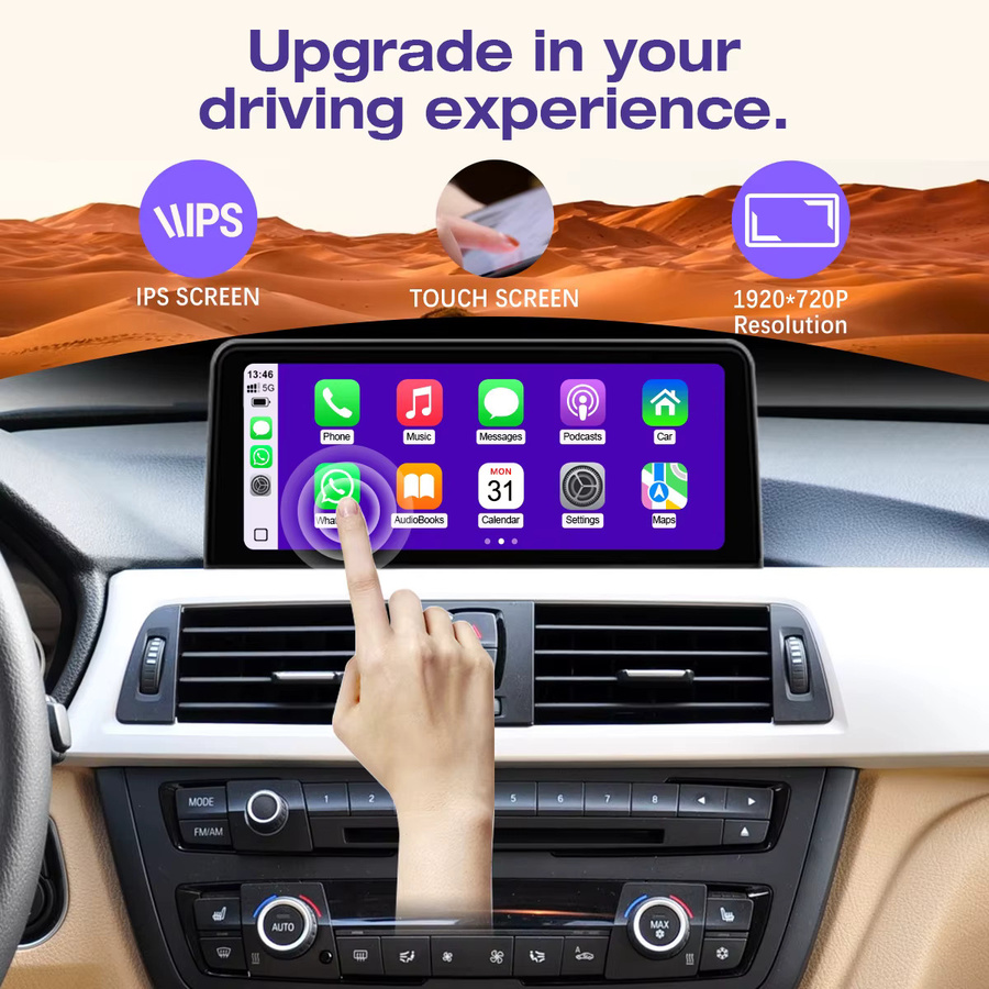 HIOUME Kabelloses CarPlay Auto-Multimedia-Radio für BMW 3er und 4er Serie F30 F31 F32 F33 F34 F35 F36 (2013-2017) mit 10,25 Zoll Touchscreen, Linux-System, GPS-Navigation, Android Auto und Bluetooth in Schwarz - Bild 3