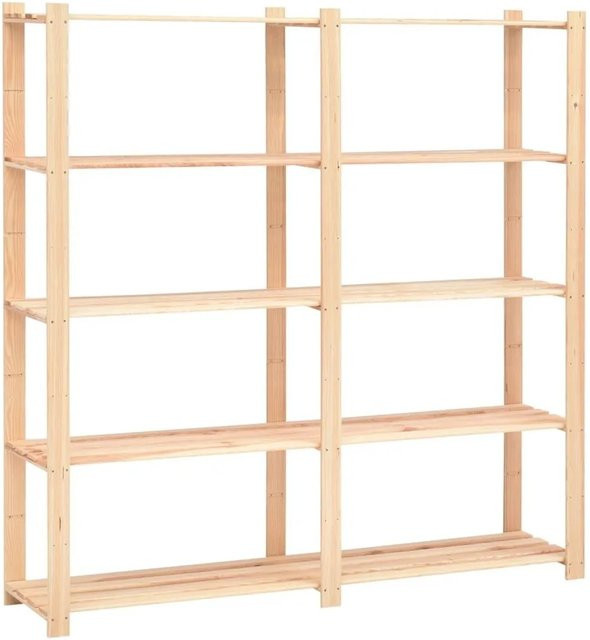 vidaXL Lagerregal aus Kiefer Massivholz mit 5 Böden, braun, B/T/H: 170 x 38 x 170 cm - Bild 1