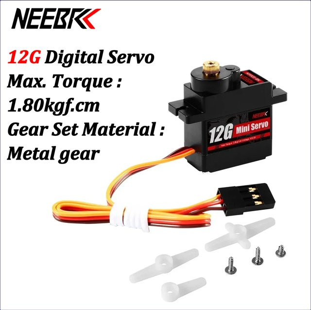 NEEBRC Digitaler Servo, mit Metallgetriebe, 12g, für RC Auto, Crawler, Hubschrauber, Flugzeug, Boot - Bild 1