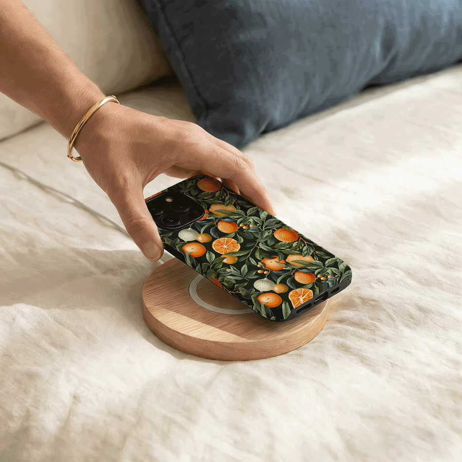 Magnetische iPhone Hülle mit Vintage Botanischem Zitrus-Motiv in Multicolour für Apple iPhone 17 16 15 14 Pro Max Plus 13 12 mit Doppelschichtiger Abdeckung - Bild 5