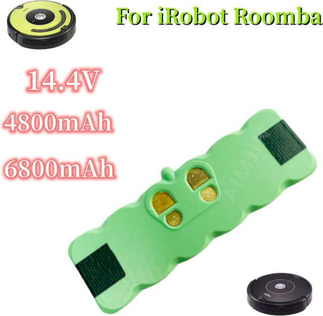 Aimjin Ersatz-Li-Ionen-Akku für iRobot Roomba Serie, 14,4 V, 6800 mAh, Grün - Bild 1