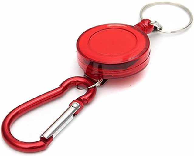 Cosy Homes Versenkbarer Schlüsselanhänger mit Rollenfunktion und ID-Badge-Halter in Rot - Bild 1