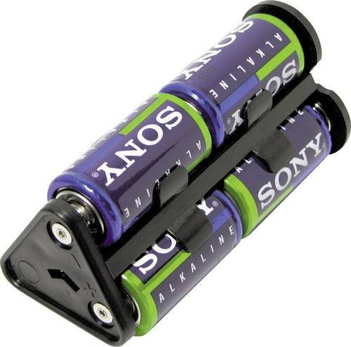 MPD Batteriehalter BU1-M-402 Schwarz mit 6x Baby C Kontaktpolen, L x B x H: 112 x 53 x 48 mm - Bild 1