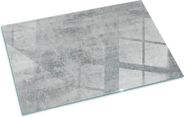 Tulup Kamin-Glasplatte mit abstrakter Hintergrundtextur in Grau, B/H: 100 x 70 cm - Bild 1